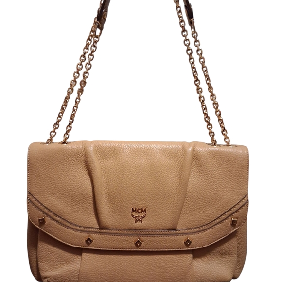 MCM Handbags - MCM Tan Leather Shoulder Bag